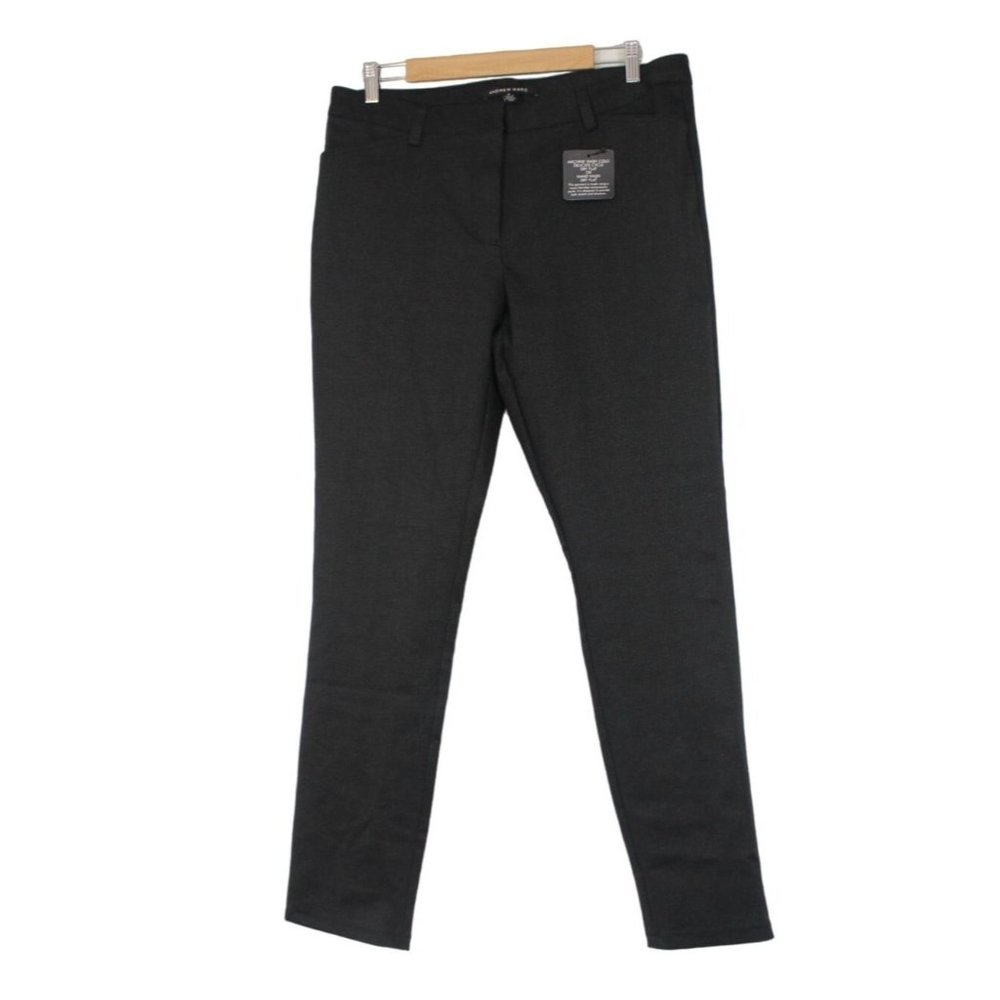 Andrew Marc women's charcoal slim fit stretch ponte pants trousers 14